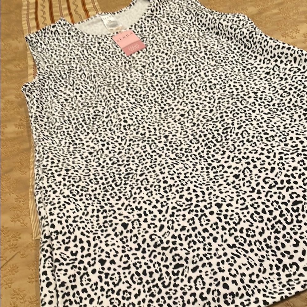NWT Serra Black and White Leopard Print Summer Dress, polyester blend, CL